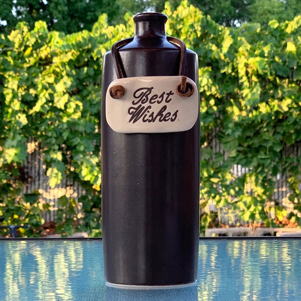 Best Wishes Brown Porcelain Jug Bottle or Vase